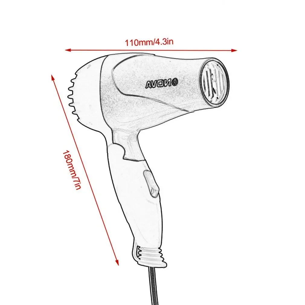 1500W Mini Portable Hair Dryer Compact Traveller Blower - GW-555 Foldable Low Power School Students Air Blower 6