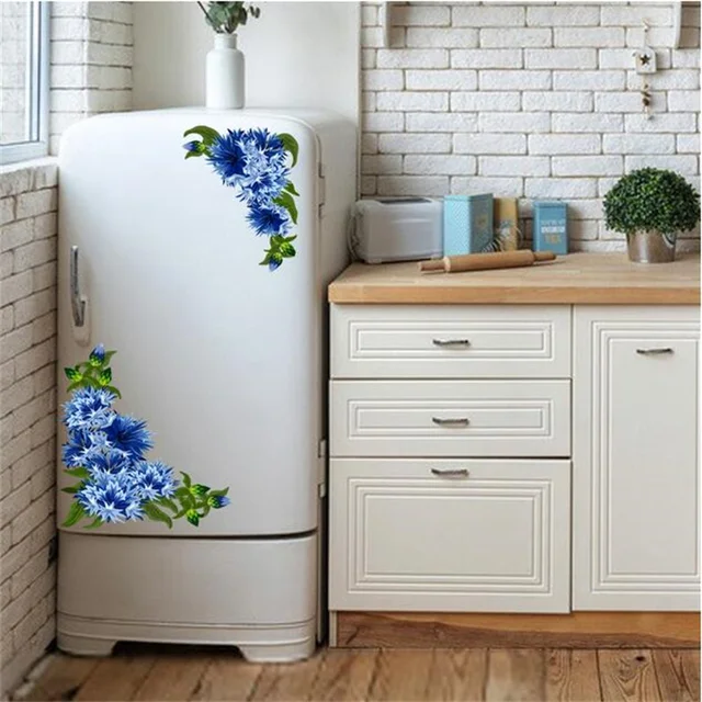 Sárga Napraforgó Fali Matrica Ablak Átlós Pvc Szekrény Dekoratív Virág Hűtőszekrény Dekoráció Matricák - Image 5