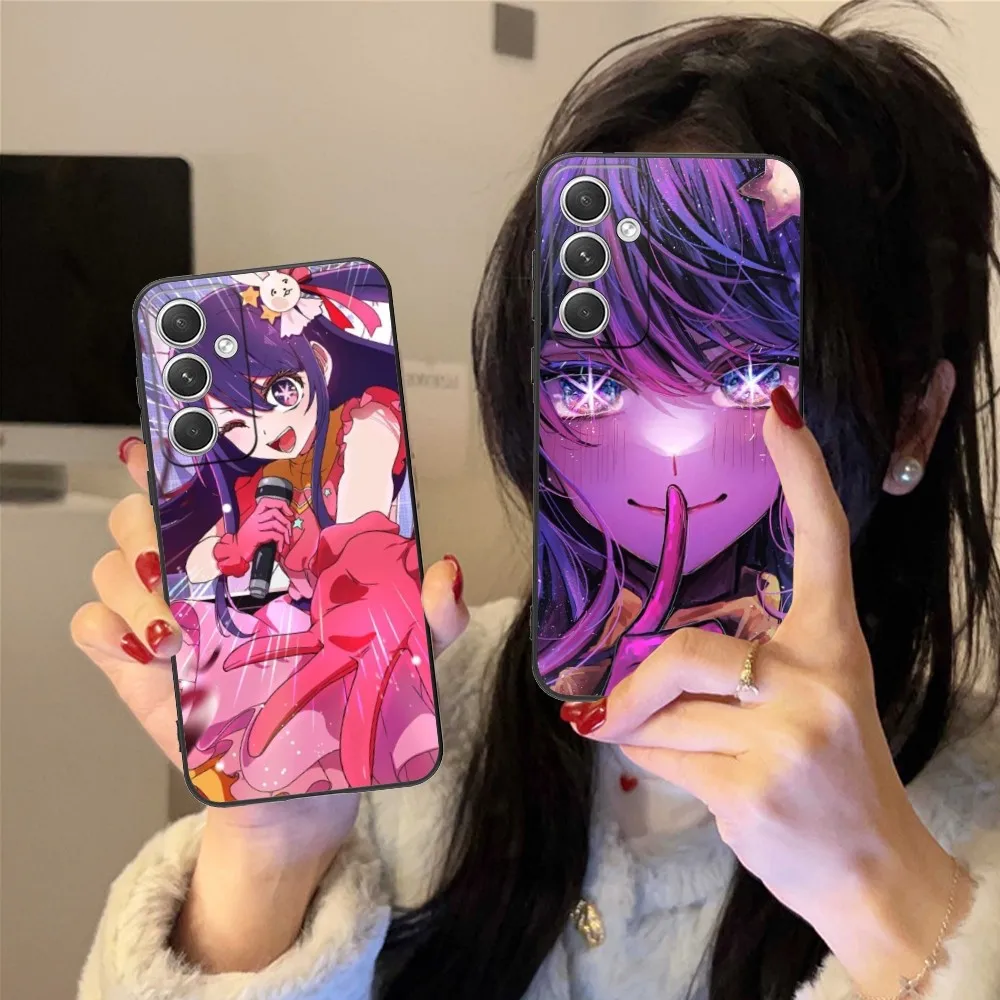 Ainme Ai Hoshino Beauty Phone Case For Samsung Galaxy S24 S23 S22 S21 S20 S10 S9 Plus Fe Ultra Lite Black Phone Cover Funda