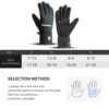 Black Winter Warm Full Waterproof Fingers Cycling Outdoor Sports Running Motorcycle Snowboard Touch Screen Fleece Skiing Gloves 6