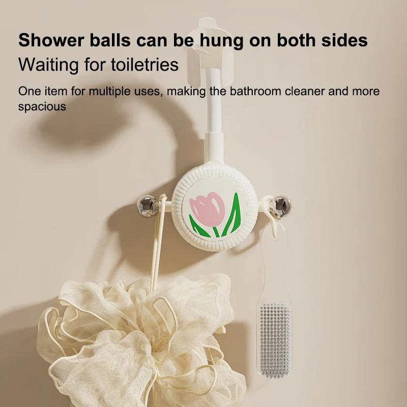Tulip Shower Head Supports 360&deg; Adjustable Suction Cup Wall Mounted Handheld Shower Holder Base Punch-free Bathroom Accessor