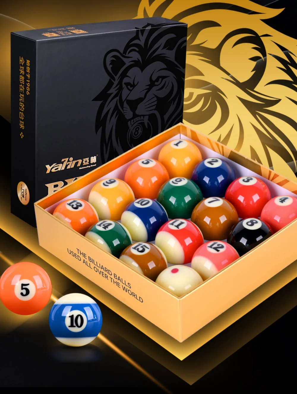 YALIN TV-Pro Phenolic Resin Billiard Pool Ball Set 2-1/4"