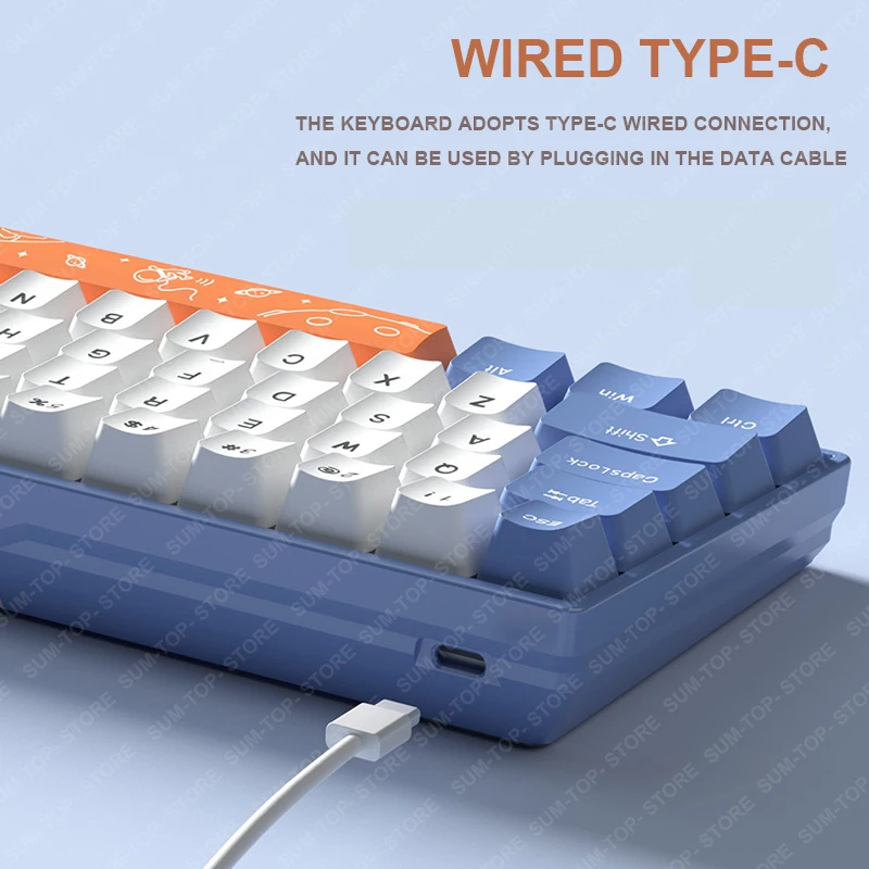 Teclado Mecânico de Gamers sem Fio 2.4g Bluetooth tipo c com Fio Teclado de Jogos de Modos Hotswap Rgb Retroiluminado Sumreda-za68 F68 - Imagem 6