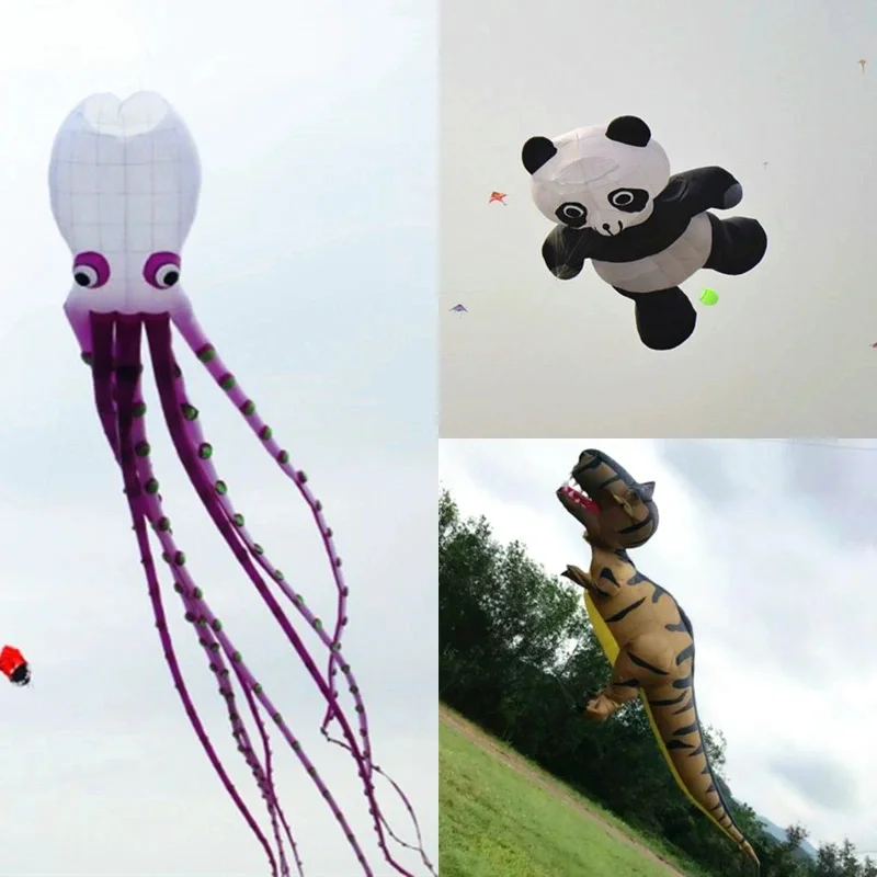 

free shipping 3d kite large dinosaur kite flying inflatable kite for adults professional octopus kite pendant inflatable toys