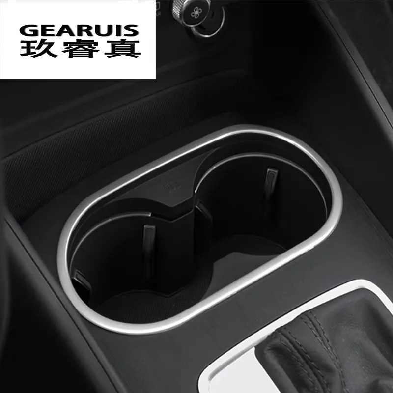 For Audi A3 8V 2014-2020 LHD Car Styling Console Gear shift Panel Decoration Cover Trim Water Cup Strip Stainless Steel Interior