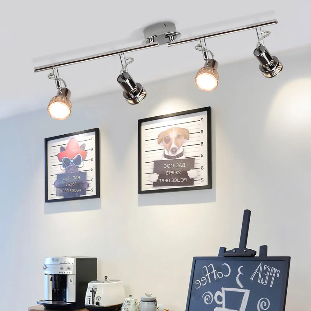 Description Picture 3 of itemDepuley Track Lighting Kit 2/4-Light Flush Mount Directional Track Lights Foldable Ceiling Spots Light for Living Room