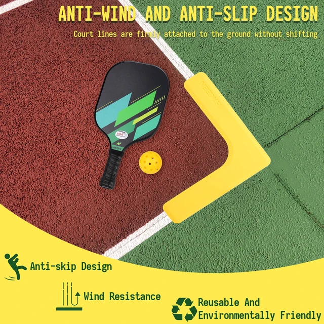Pickleball Court Lines Marker Kit Anti-Slip and Wind-Resistant Throw Down Markers 28pcs Pickleball Net Court for Outdoor Court 3