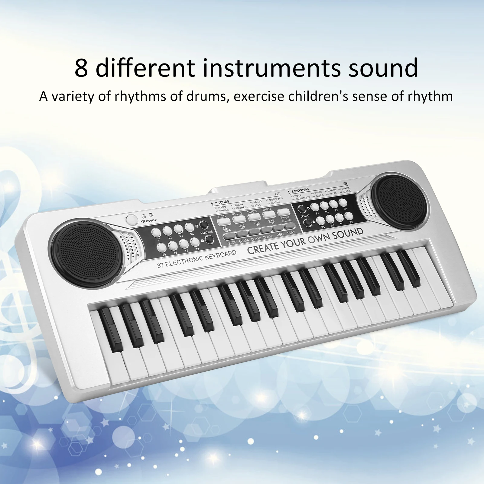1Pc Electronic Keyboard 37 Piano Keys Children Toys Musical Instrument with Microphone