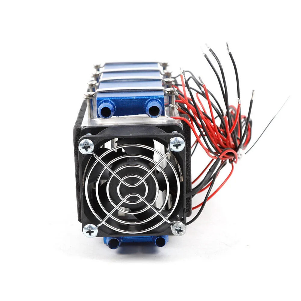 

DIY Peltier Cooler Air Conditioner 10 Buckles 576W 5m Water Pipe Cooling Fan Easy To Install Protective Mesh Cover