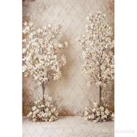 ฉากหลังถ่ายภาพศิลปะสำหรับคุณแม่ตั้งครรภ์ Mocsicka สีเบจ วินเทจ ตกแต่งผนังด้วยดอกไม้และต้นไม้ ฉากหลังสำหรับถ่ายภาพเด็กแรกเกิดในสตูดิโอ 2