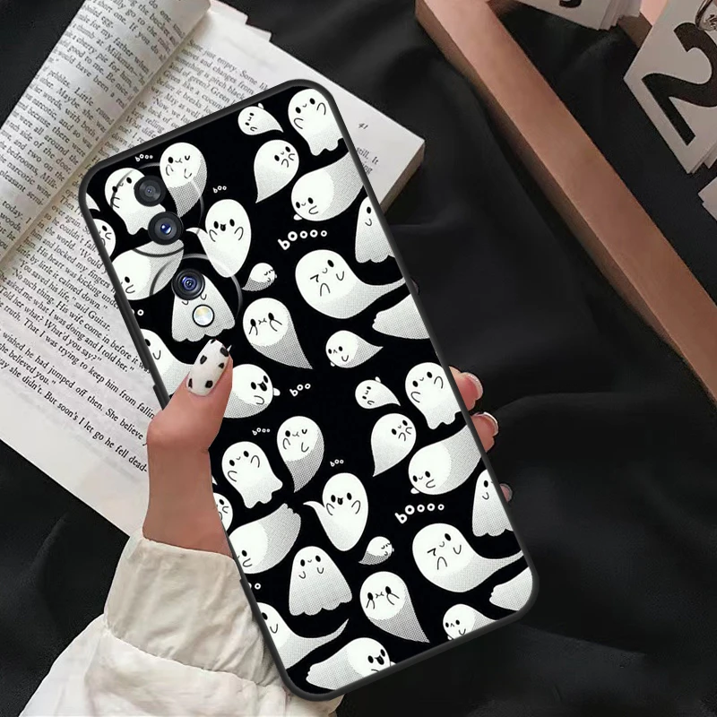 Charming Halloween Ghost Bat Design Protective Phone Case