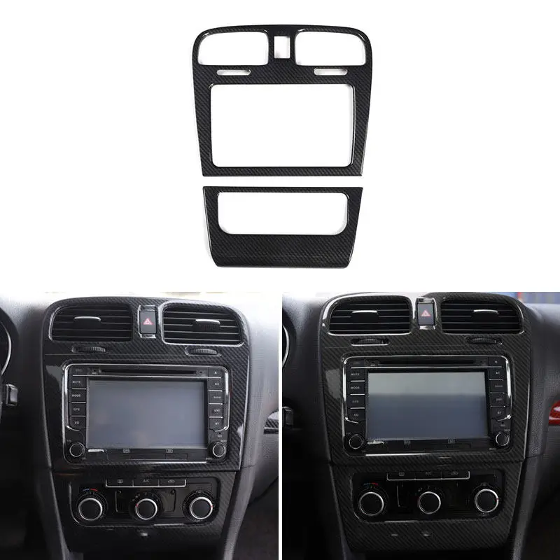 For VW Golf 6 MK6 2008 2009 2010 2011 2012 2013 ABS Car Center Console Dashboard Panel AC CD Volume Switch Frame Trim Cover 1