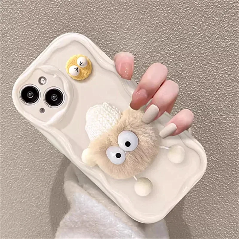 3D Fluffy Plush Briquettes Phone Case