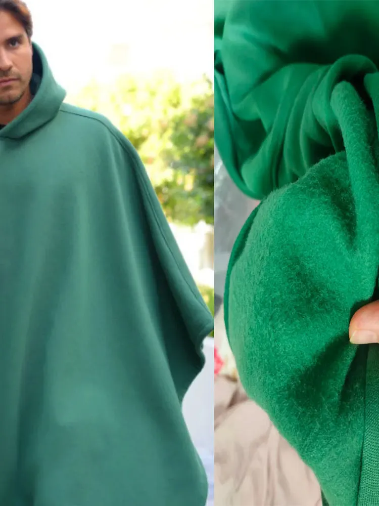 Punk Sle Men's And Women's Loose Long Hooded Thi Cloak Autumn Winter Streetwear Faion Single Piece Full Length Top