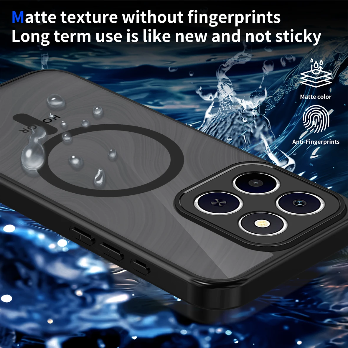 Magnetic Wireless Charging Phone Case with TPU Frame and Matte Back Cover
