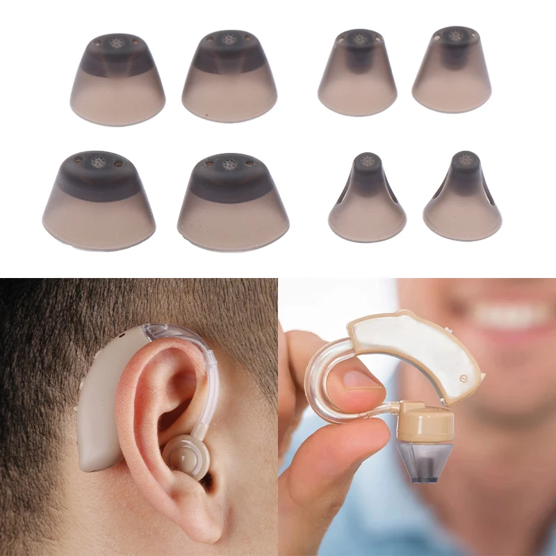 

1Pairs XS/S/M/L Hearing Aid Ear Tips Soft Replacement Earplugs In-Ear Hearing Aid Domes Ear Plugs Black Silicone Earplug