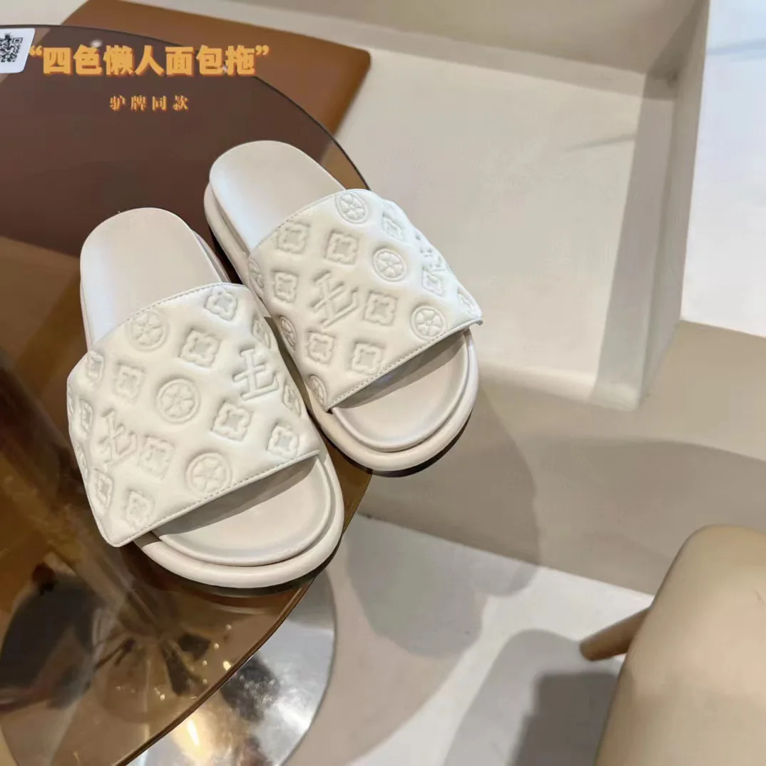 2025 New Summer Slippers for Women, Fashionable and Versatile, Internet Red, Sponge Cake Relief, Outerwear Cool Slippers 4