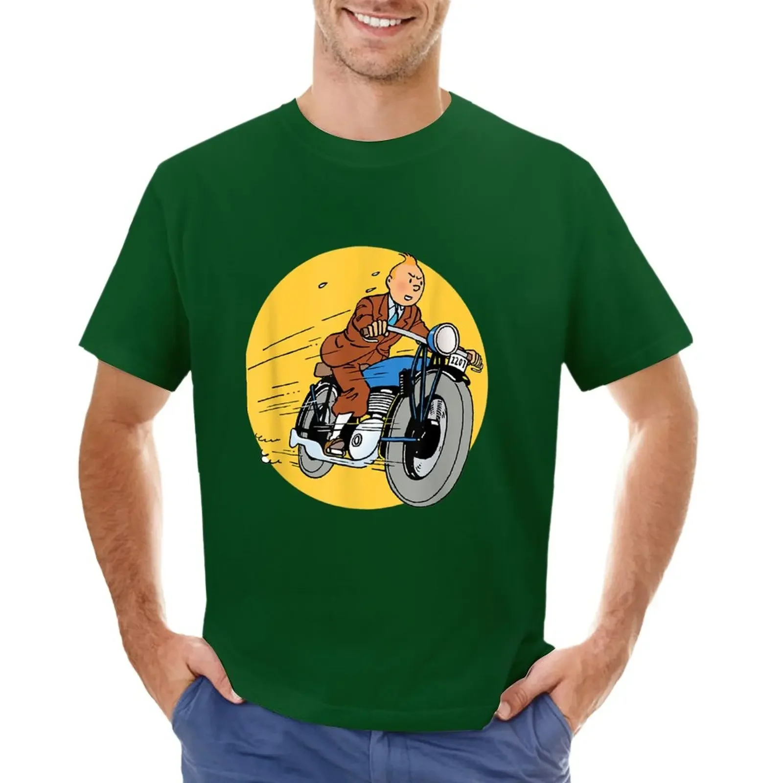 Summer harajuku custom t shirt heavyweight Informal New Arrival vintage Tin-Tin Adventure man clothes mens funny casual stylish 6