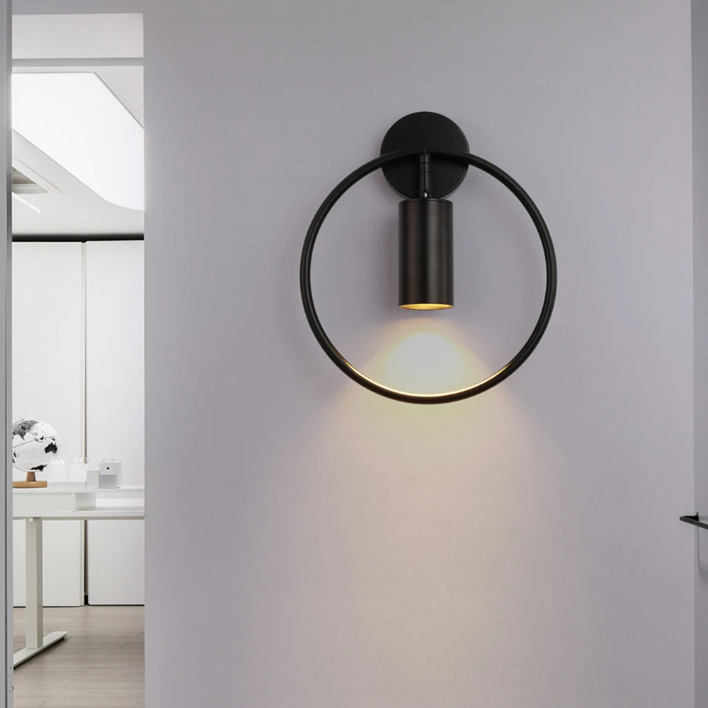 포스트 모던 LED 럭셔리 벽 램프, 5W GU10, AC95-260V 링 룸, 침실 침대 옆 벽 비품, 실내 조명