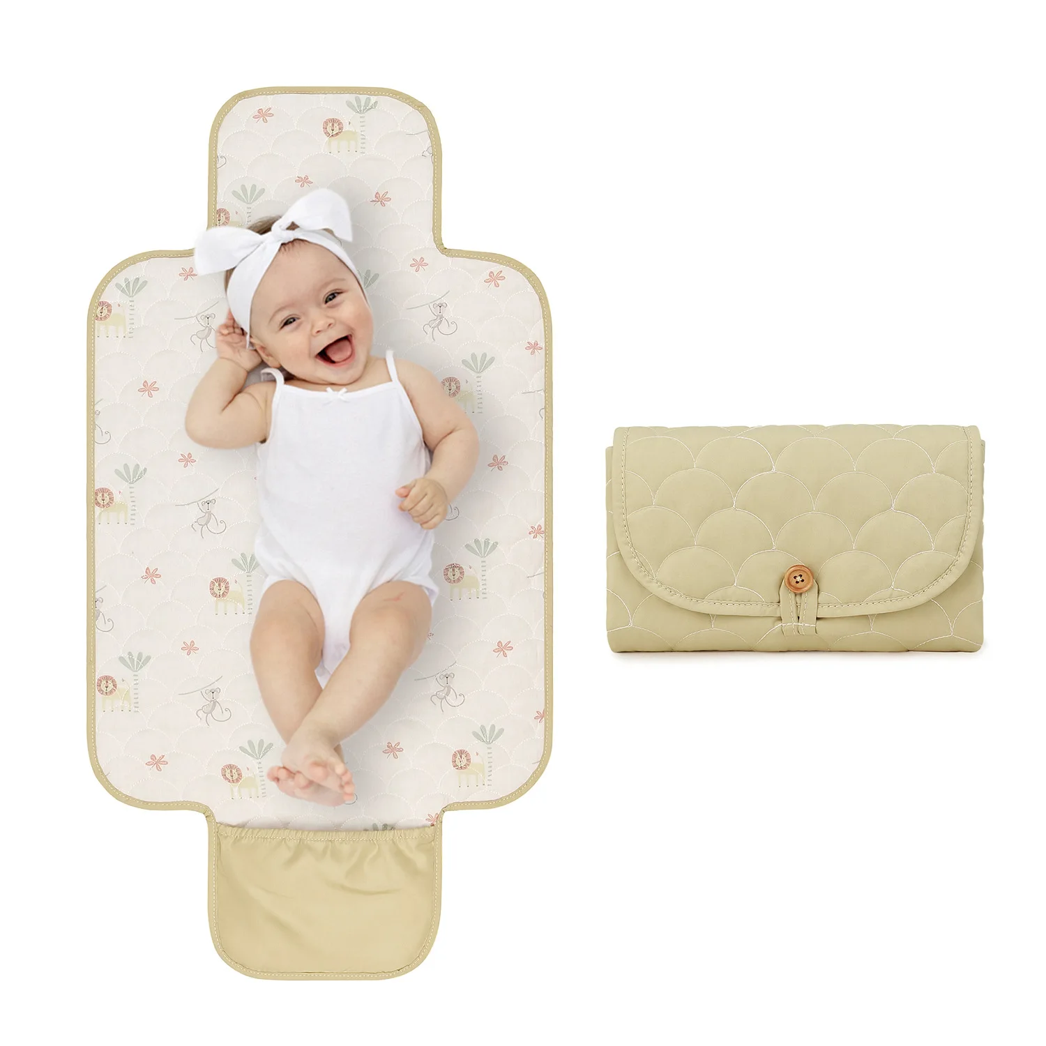 Foldable Baby Diaper Changing Pad Waterproof Newborn Diaper Pad Portable Toddler Changing Table Polyester Baby Sheet