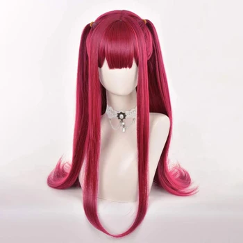 Parrucche sintetiche lunghe diritte resistenti al calore in rosso 22 pollici di lunghezza Parrucca realistica naturale quotidiana da donna completamente a macchina Natal