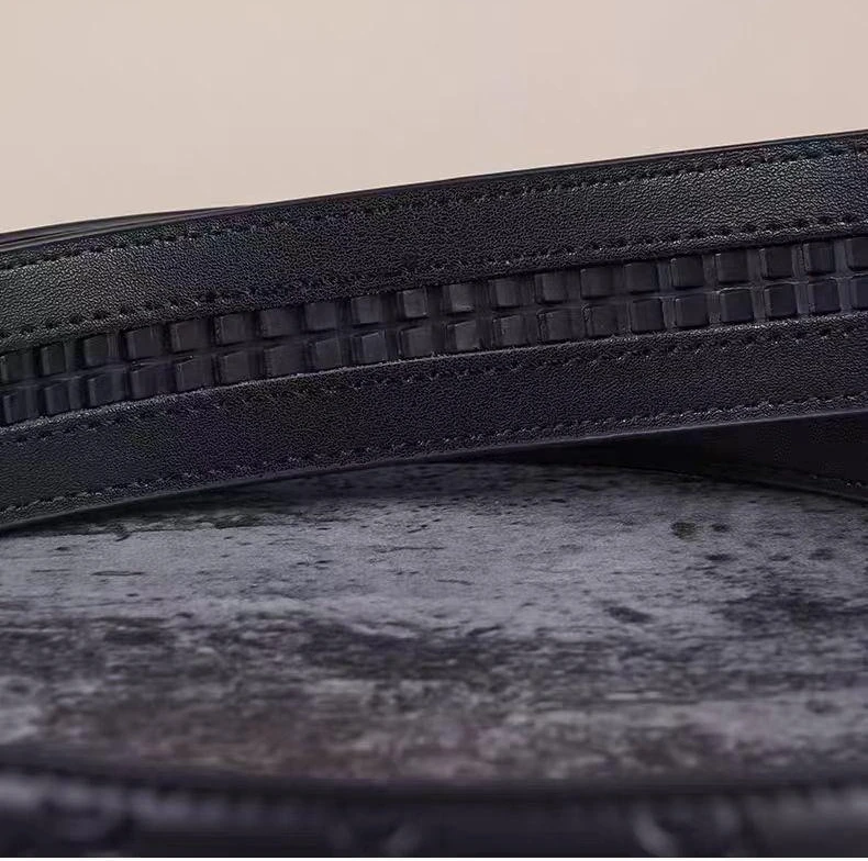 2 Stücke männer Doppel G Gürtel Keine Schnalle 3,5 cm Breite Marke Hohe Qualität Gürtel PU Leder Automatische Schnalle Gürtel körper Riemen für Jeans – Detail 4