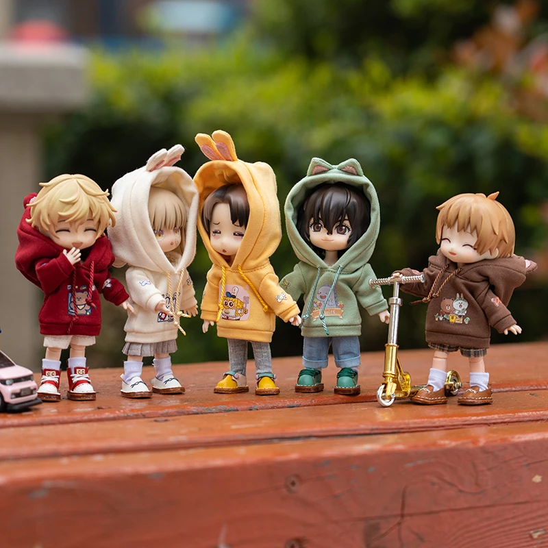 OB11 Doll Clothes Long Sleeved Sweater Cute Cartoon Pattern Rabbit Ear Hoodies For Obitsu11 Molly GSC YMY P9 Body 1/12bjd Dolls 5