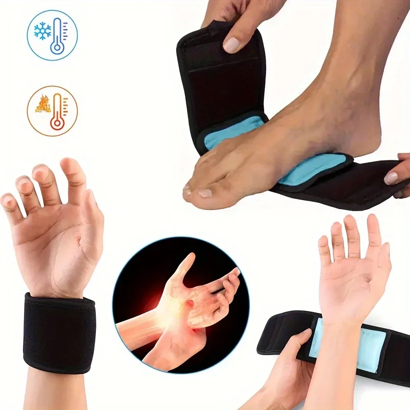 1pc small reusable gel ice pack. For injury and pain relief, hands, arches, wrists, elbows, adjustable and flexible