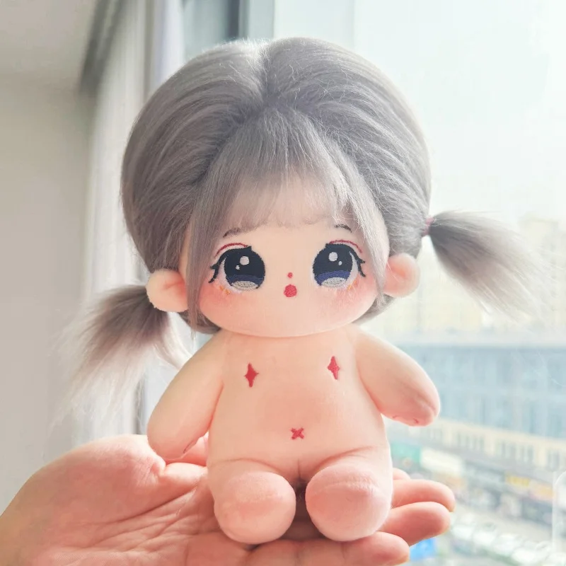 20cm Kawaii Plush Cotton Doll Idol Stuffed Super Star Figure Dolls No Attribute Fat Body Crying Doll Can Change Clothes Gift 6