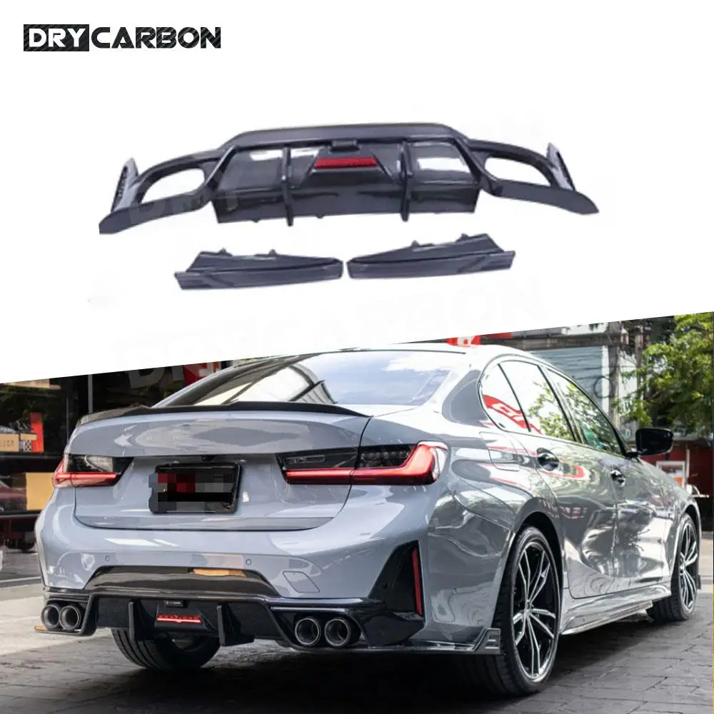 

Carbon Fiber Rear Bumper Diffuser Splitter Flaps Spoiler FRP Body Kits Accessory for BMW 3 Series G20 G21 G28 LCI M Sports 2023+