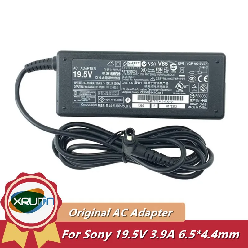 Alimentatore 19.5V 3.9A 75W Per Notebook Sony VAIO VGP-AC19V33 - Caricabatterie Con Cavo - 3