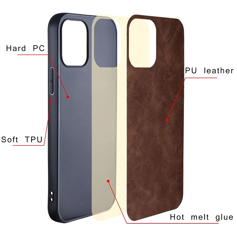 Retro Business Leather-Style Phone Case with Dual-Material Design