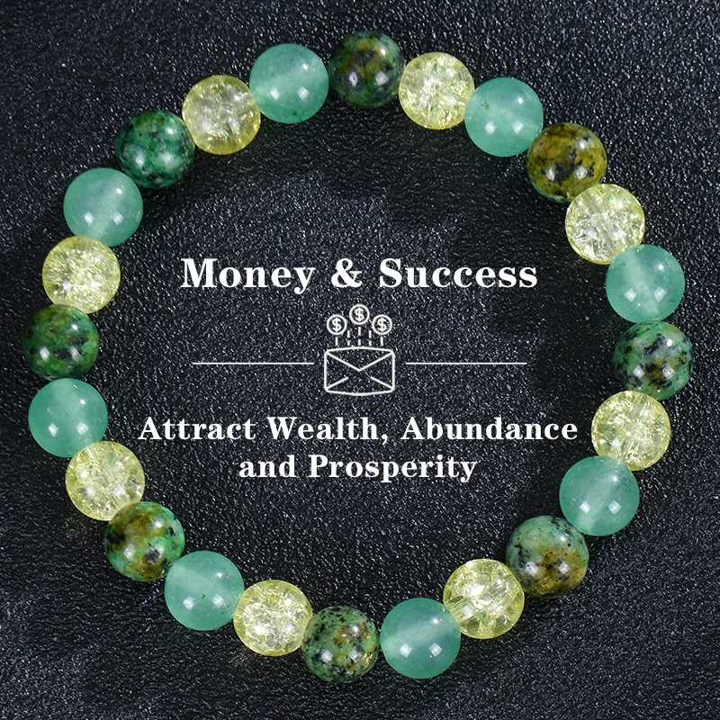 Natural Stone Bracelet Tiger Eye Stone Crystal Wealth Money Success Bracelet Men's and Women's Bracelets 호안석팔찌