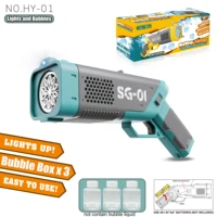 luminous automatic Electric Bubble Gun Gatlin Bubble Gun Machine Soap Bubbles Magic Bubble Bathroom Outdoor Toys For Children 1