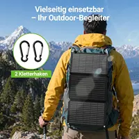 Panneau solaire pliable 30W, chargeur solaire portable monocristallin, étanche IP67, USB-C/USB-A/DC pour camping, randonnée, backpacking, activités de plein air 6