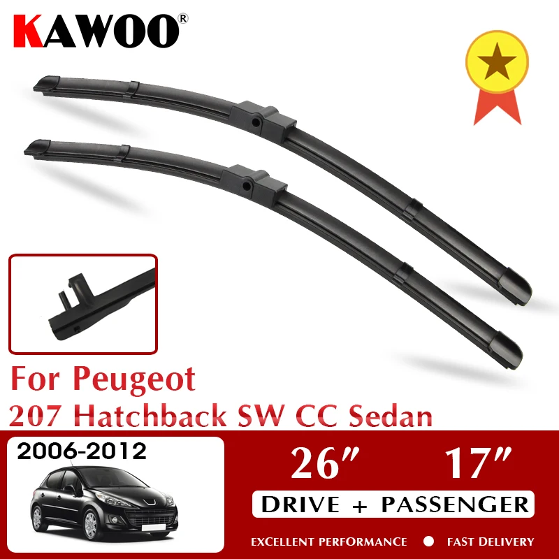 Spazzole tergicristallo per Peugeot 207 Hatchback SW CC berlina 2006-2012  parabrezza parabrezza 26 17 accessori per vetri anteriori - AliExpress