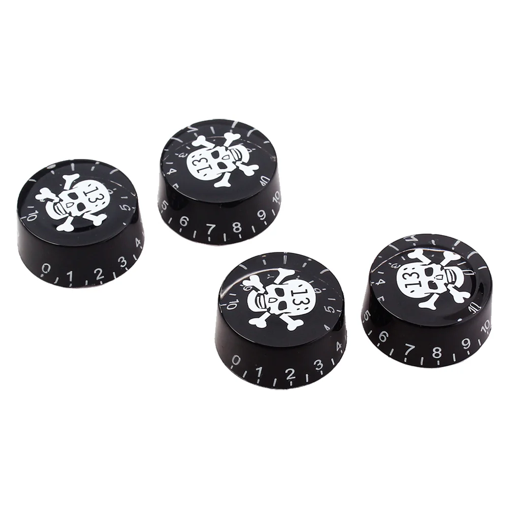 

4 PCS/ Set Guitar Knobs Volume Tone Guitar Tone Knobs Skull Pattern Rotary Knobs for Electric Guitar Parts