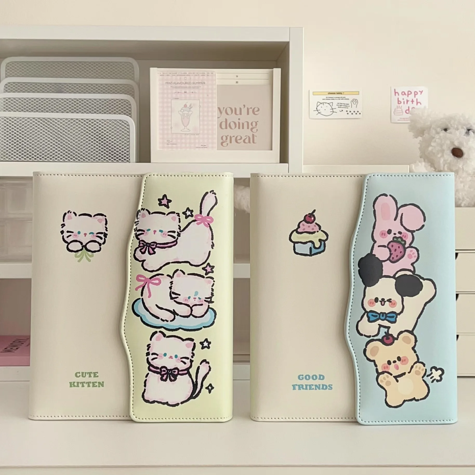 Adorable Animal PU Leather Loose Leaf Binder & Planner Album