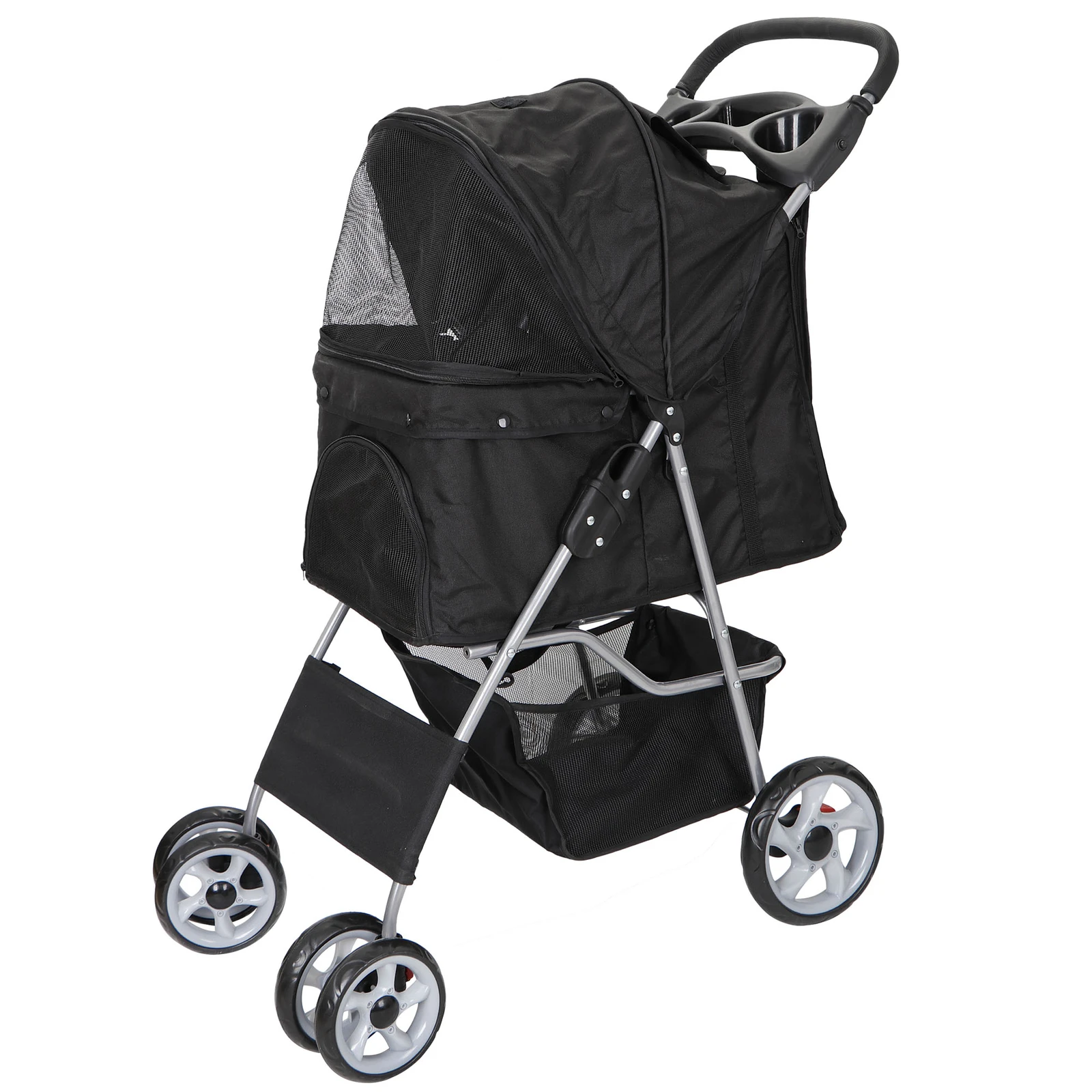Folding Pet Stroller with Cup Holder 2