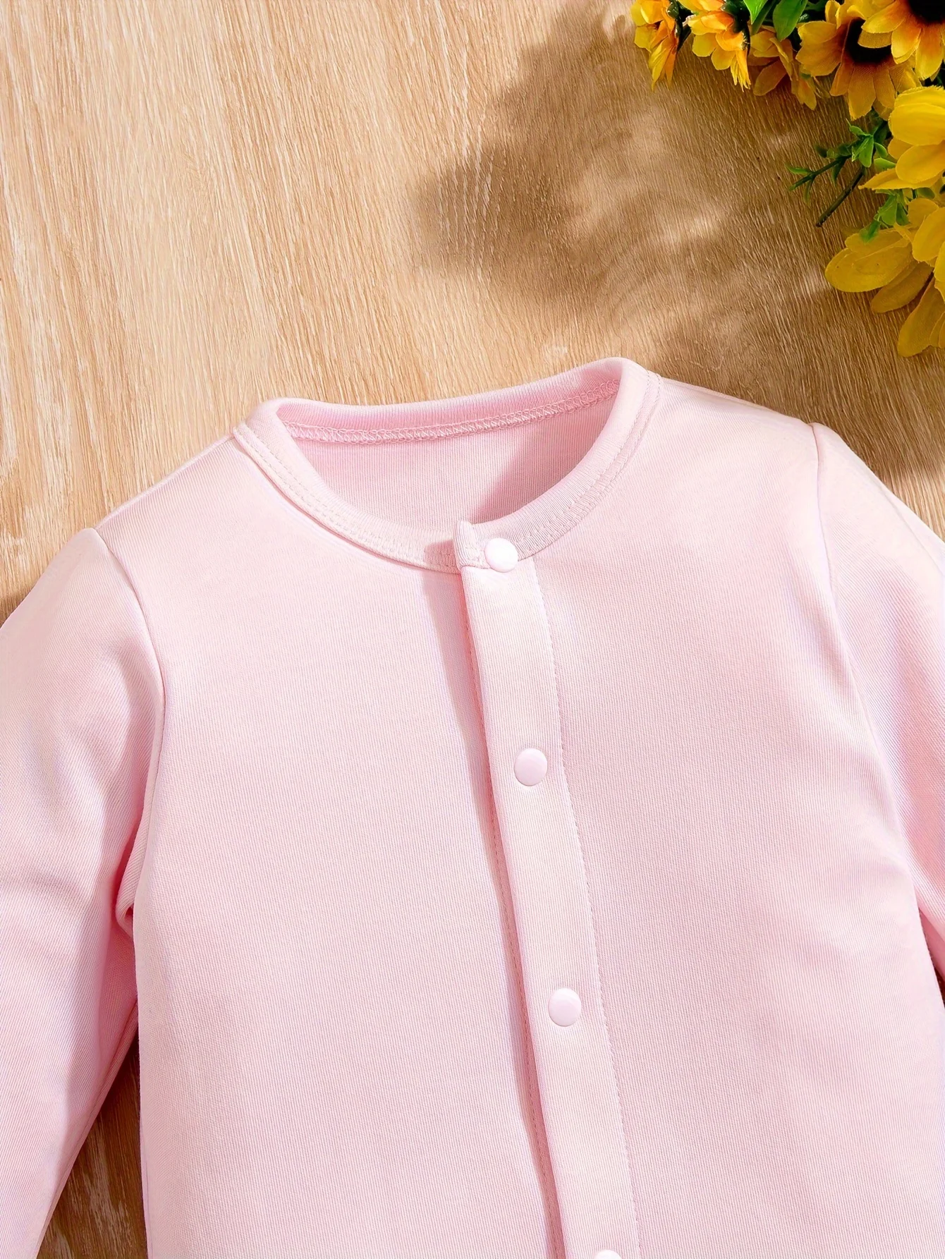 Solid Color Baby Bodysuit, Spring And Autumn Outfit Baby Girl Cotton Bottoming Shirt With Bib