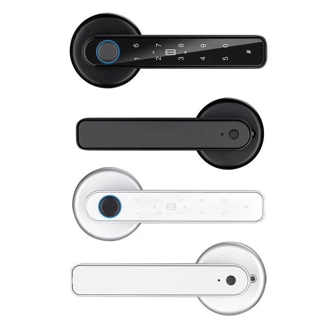 Fingerprint Door Lock Anti Peeping Password Handle Lock TTLOCK APP Control Type-C Emergency Charge for 3.5-6.5cm Thickness Doors 4