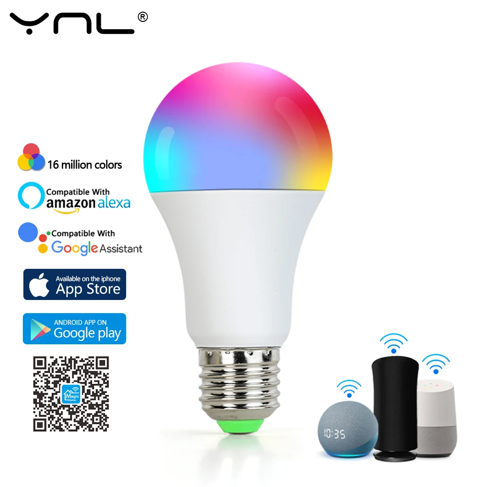 LAMPADINA INTELLIGENTE LED E27 RGB SMART COMPATIBILE ALEXA E