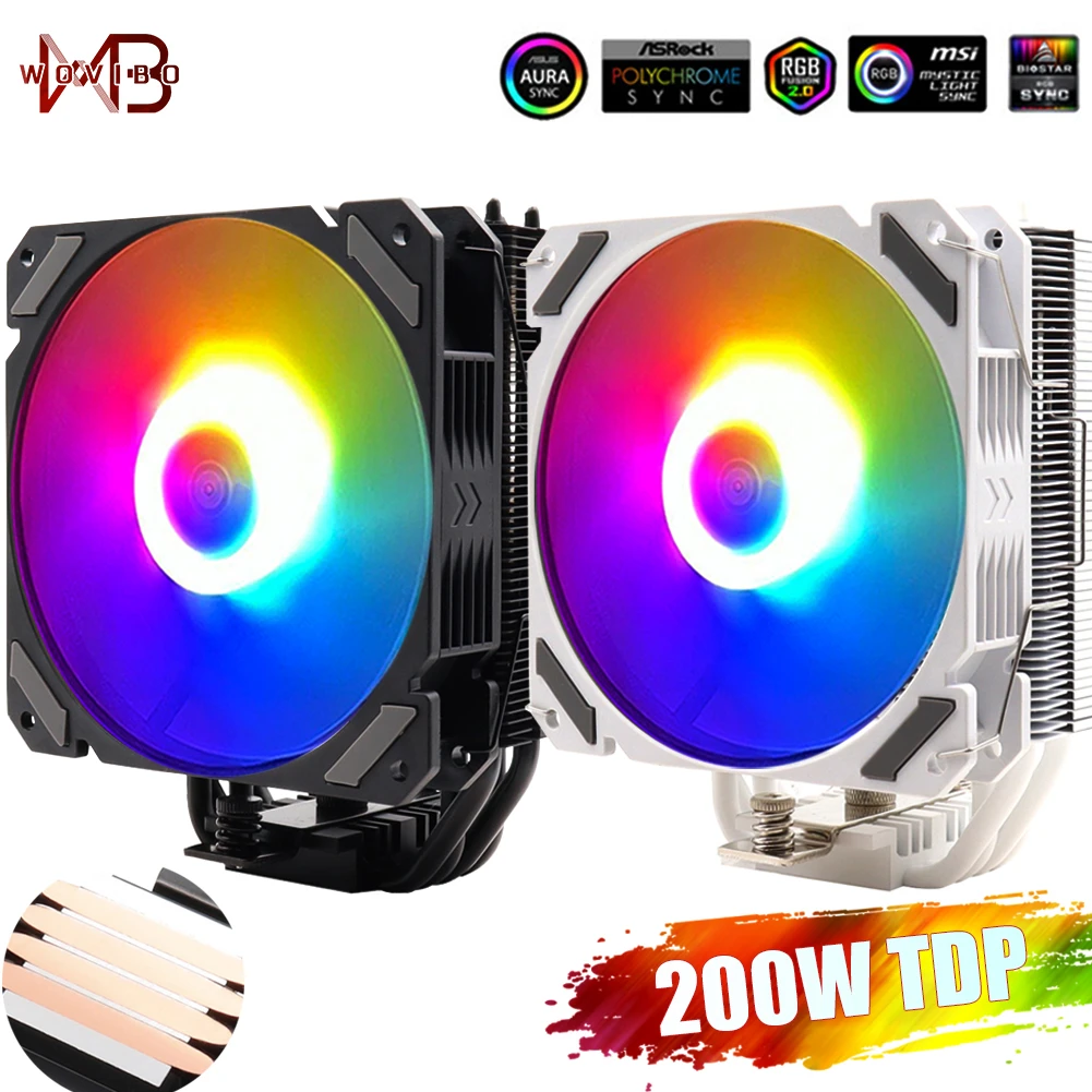 

CPU Cooler Ventilador 120mm RGB ARGB Cooling Fan Ventilateur For Intel LGA 1151 1155 1200 1700 2011 X79 X99 AMD AM4 Radiator