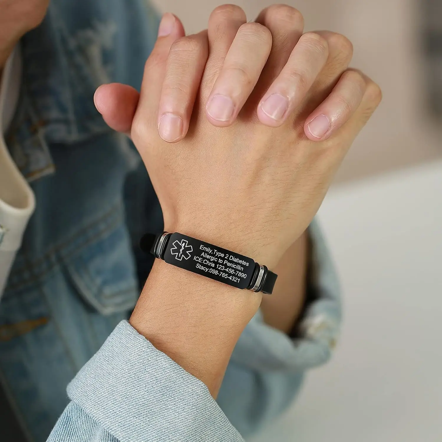 BAIYI HOPE Pulsera De Alerta Médica Personalizada De Nailon, image size:1500x1500