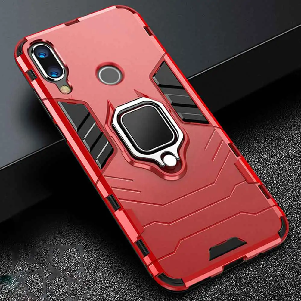 Durable Armor Phone Case with Finger Ring Holder and Reinforced Bumper