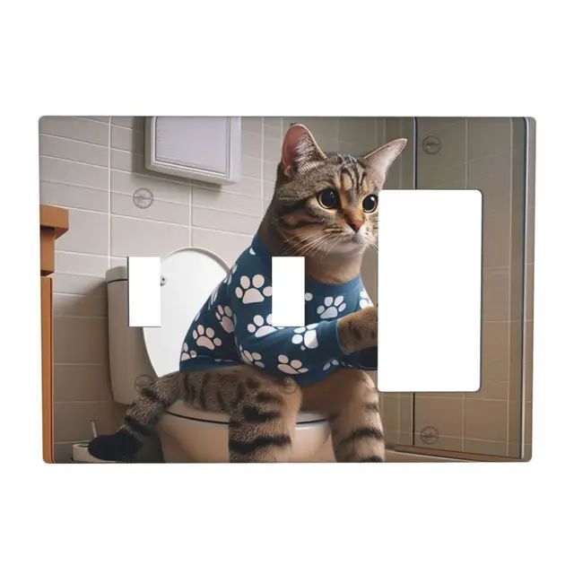 Custom Cute Cat Toggle Switch Wall Panel