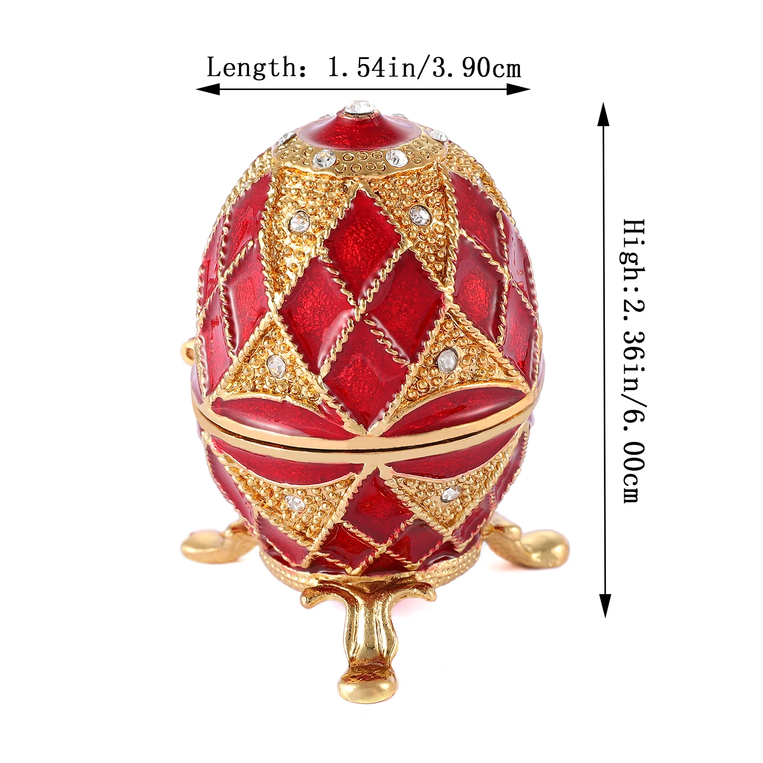 QIFU New Arrive Red Faberge Egg Home Decoration Trinket Boxes 4