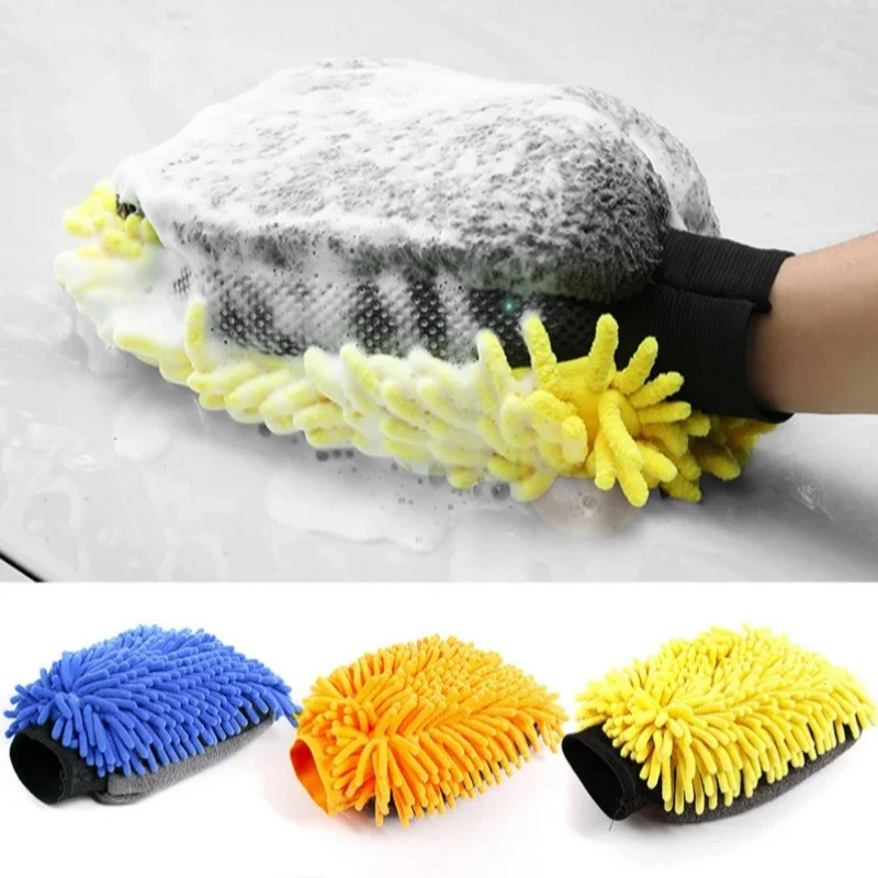 

Double-faced Car Wash Microfiber Chenille Gloves Thick Car Cleaning Mitt Wax Detailing Brush Glove for Car Care Accessories