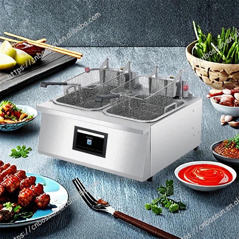 2-Tank 2-Basket Electric Fryer Industrial Deep Fryer Chicken Machine