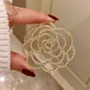 Classic Lady Crystal Folower Brooch Pin Exquisite High-end Women Men Fashion Delixate Shining Badges